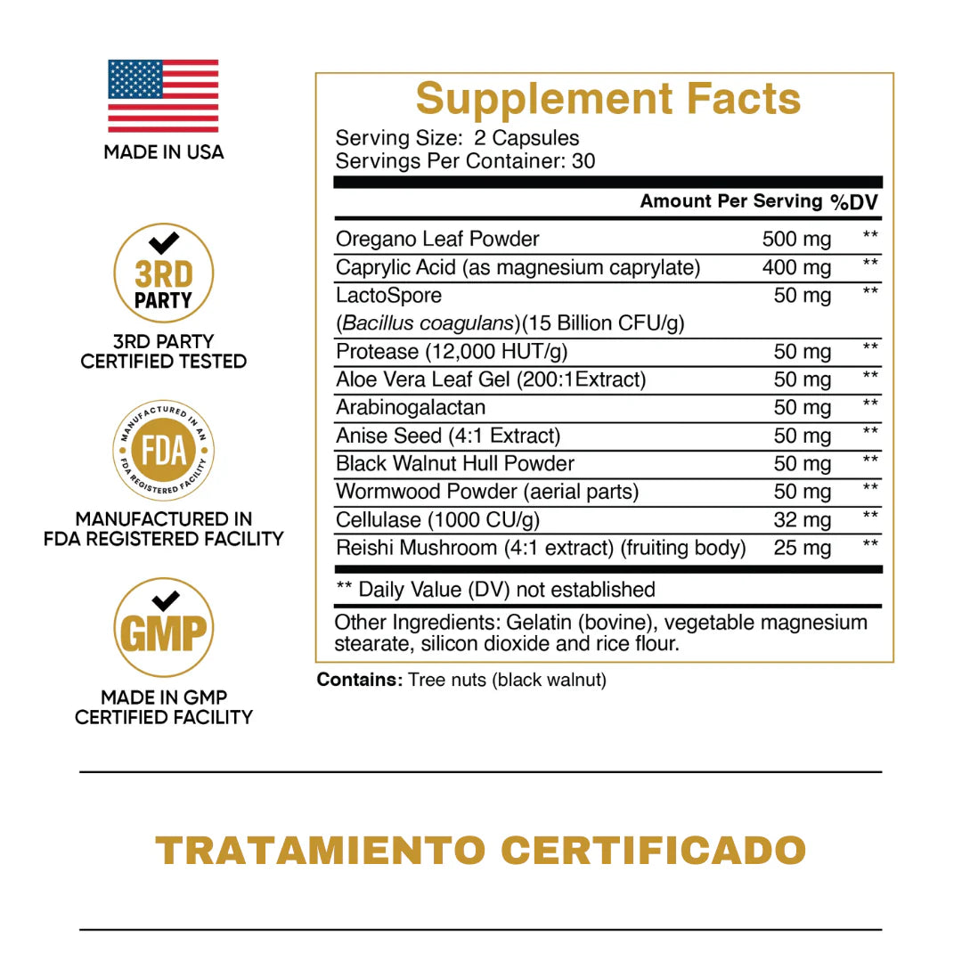 2x1 Candida Cleanse – 120 cápsulas Elimina los hongos, inflamación y malestar intestinal