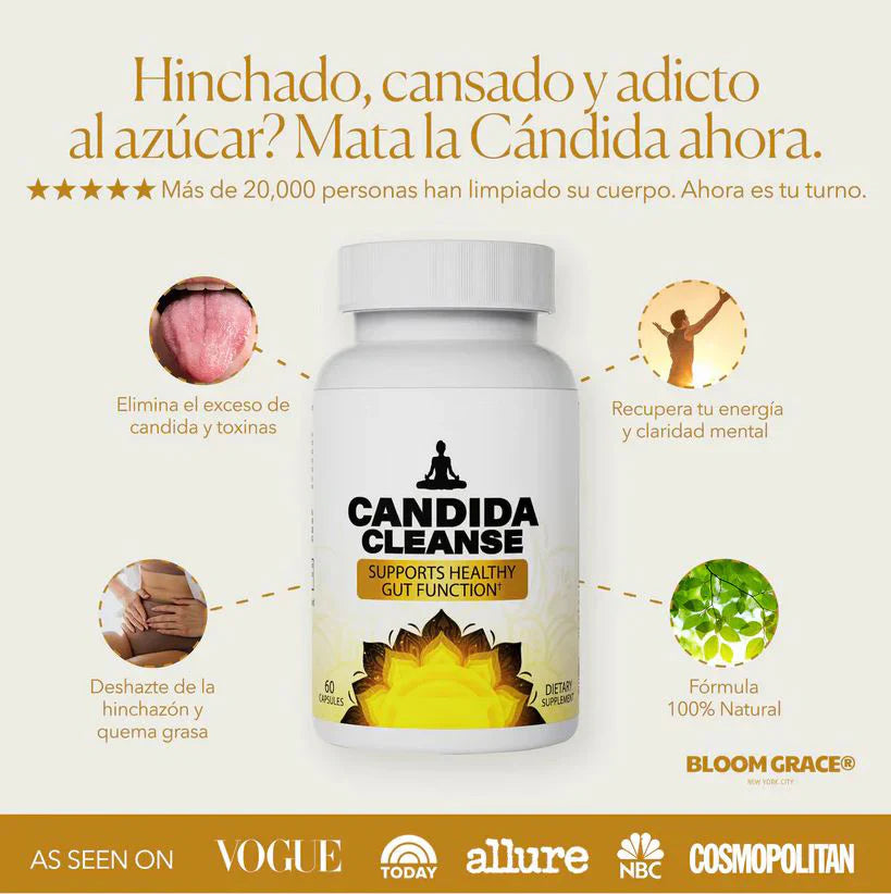 2x1 Candida Cleanse – 120 cápsulas Elimina los hongos, inflamación y malestar intestinal