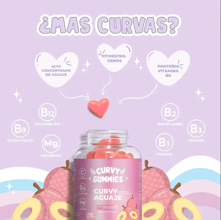 Curvy Gummies – Aguaje + Fenogreco + Magnesio (60 gomitas, 160 g)