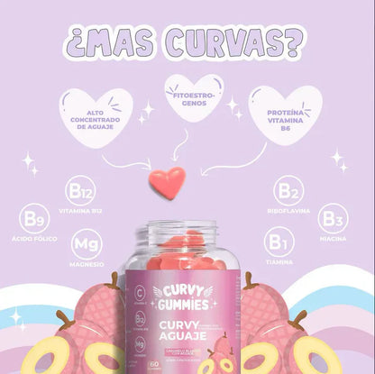 Curvy Gummies – Aguaje + Fenogreco + Magnesio (60 gomitas, 160 g)
